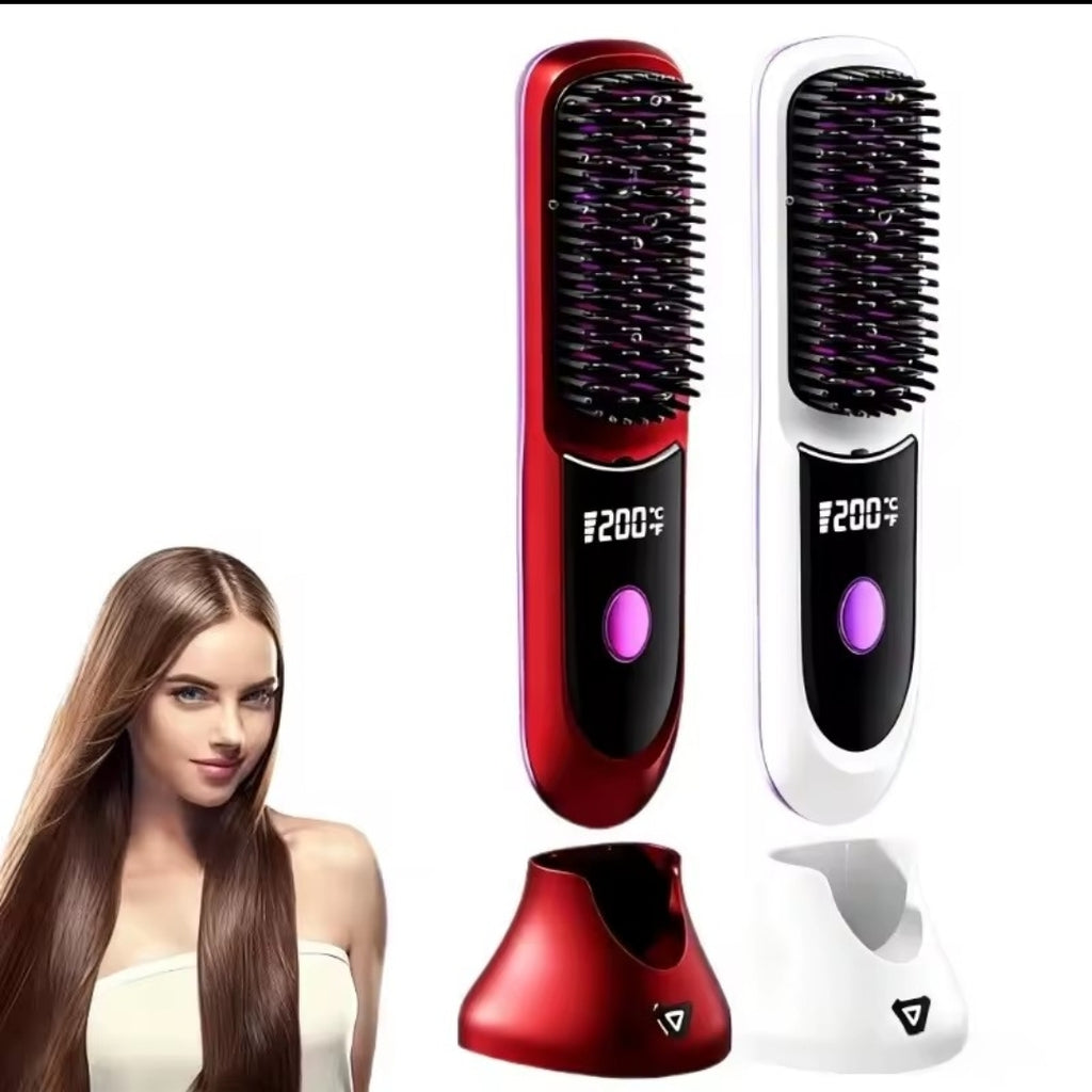 Brosse Lissante Chauffante Sans Fil – Lissage & Brillance Nomade