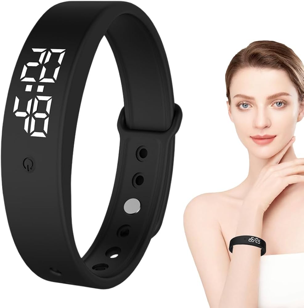 Bracelet Connecté LED — Podomètre & Alarme Vibrante