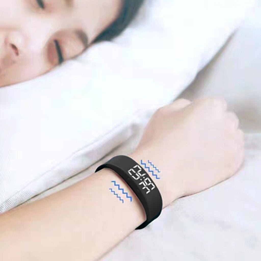 Bracelet Connecté LED — Podomètre & Alarme Vibrante