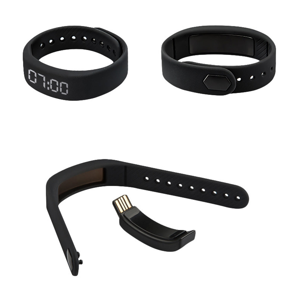 Bracelet Connecté LED — Podomètre & Alarme Vibrante