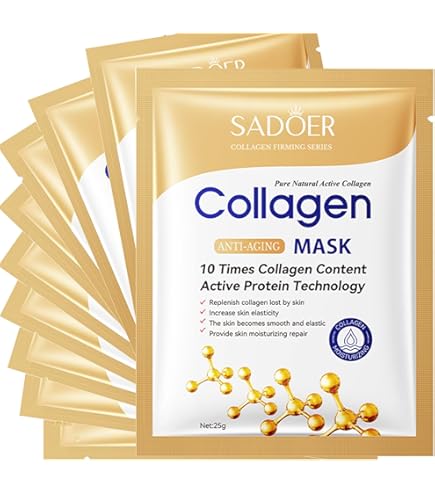 Masque Facial Collagène — 10 pièces Anti-Rides