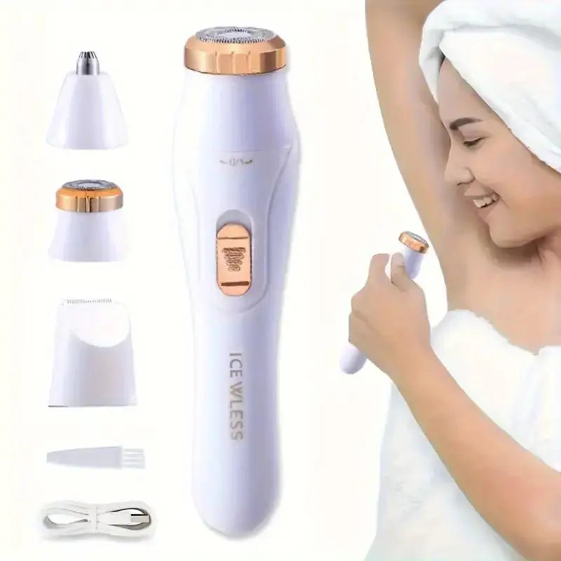 Épilateur Électrique 3 en 1 — Nez, Aisselles & Jambes