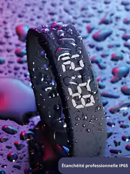 Bracelet Connecté LED — Podomètre & Alarme Vibrante