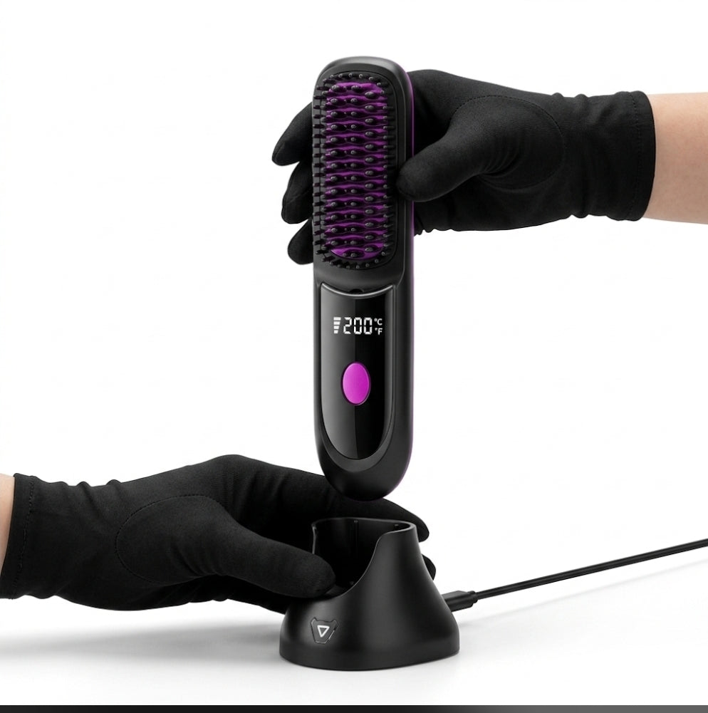 Brosse Lissante Chauffante Sans Fil – Lissage & Brillance Nomade