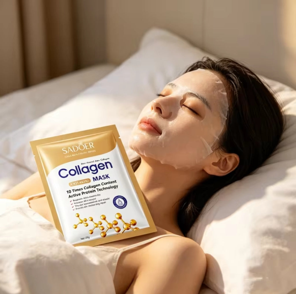 Masque Facial Collagène — 10 pièces Anti-Rides